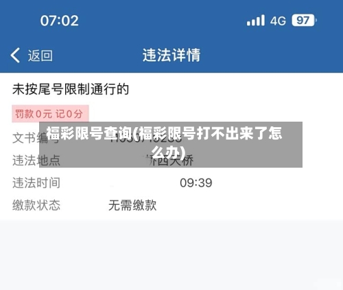 福彩限号查询(福彩限号打不出来了怎么办)-第3张图片